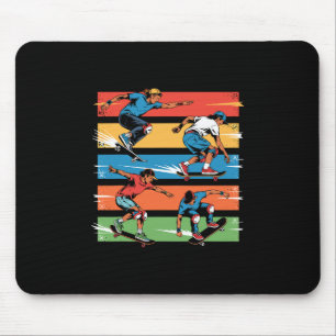 Retro Skateboarding Vintage Skater Gifts For Men B Mouse Pad