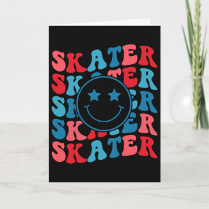 Retro Skater Girl American Skateboarding Lover Pat Card