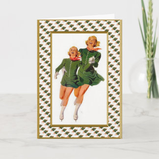 Retro skaters holiday card
