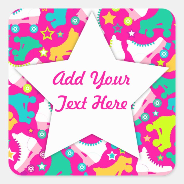 Retro Skates Hot Pink Custom Stickers (Front)