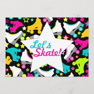 Retro Skates Invitation "Let's Skate!"