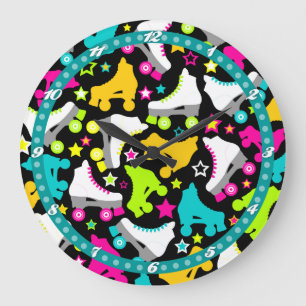 Retro Skates Large Clock