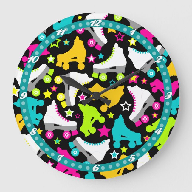 Retro Skates Large Clock (Front)