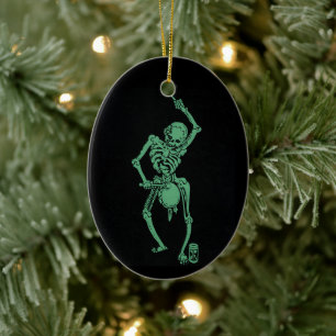 Retro Skeletal drummer Ceramic Ornament