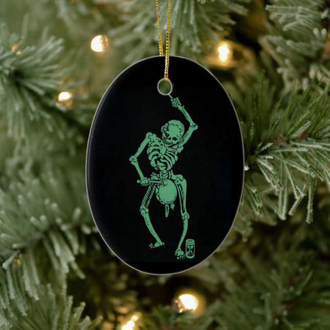 Retro Skeletal drummer Ceramic Ornament (Tree)