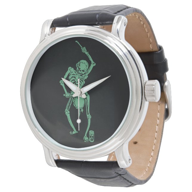 Retro Skeletal drummer Watch (Angled)