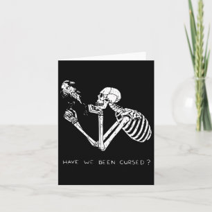 Retro Skeleton Halloween Costume Fun Scary Skull C Card