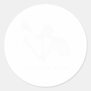 Retro Skeleton Halloween Costume Fun Scary Skull C Classic Round Sticker