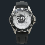 Retro Skeleton Hand Holding 8-Ball – Vintage  Watch<br><div class="desc">Bring a touch of edgy, retro style to your collection with this unique 8-ball graphic. Featuring a clean, hand-drawn line art illustration of a skeleton hand firmly gripping a classic billiard 8-ball, this design perfectly captures a mix of streetwear cool and vintage "luck of the draw" aesthetics. This minimalist black-and-white...</div>