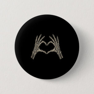 Retro Skeleton Hands Heart Sign Halloween Costume 6 Cm Round Badge
