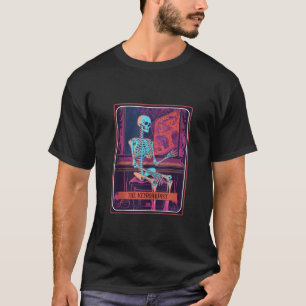 Retro Skeleton Pianist The Keyboardist Tarot Card T-Shirt