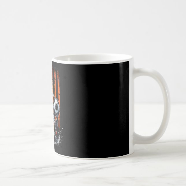 Retro Skeleton Playing Soccer Usa Flag Spooky Hall Coffee Mug (Right)