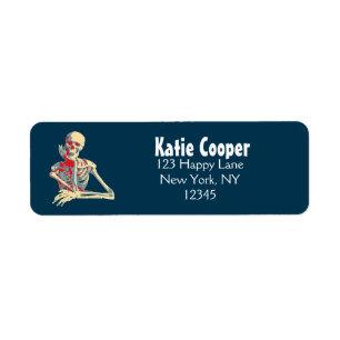 Retro Skeleton Return Address Label