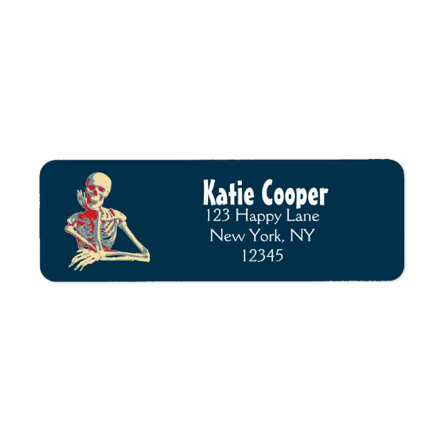 Retro Skeleton Return Address Label (Front)