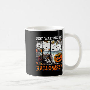 Retro Skeleton Summer Beach Just Waiting For Hallo Coffee Mug