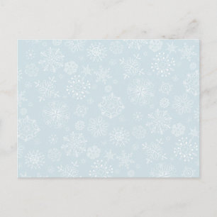 Retro Sketch Frozen Snowflakes on Ice Blue Postcard