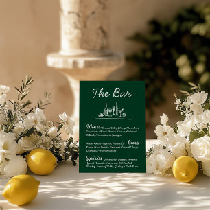 Retro Sketch Hand-Drawn Bar Wedding Tabletop Sign Invitation