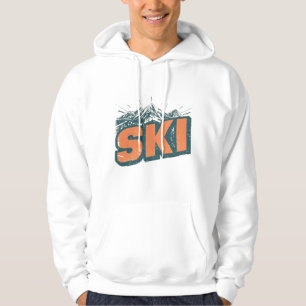 Retro Ski Club Vintage 80s Ski Lift Illustration Hoodie