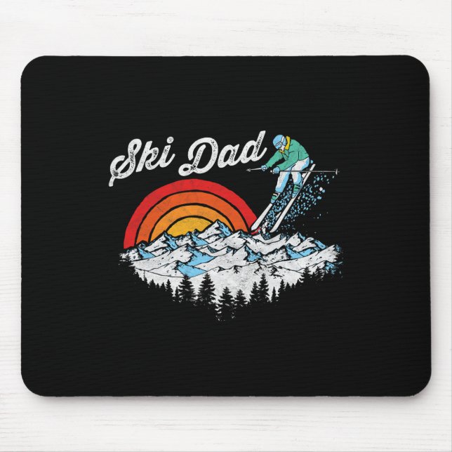 Retro Ski Dad Vintage Skiing Graphic  Mouse Pad (Front)