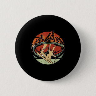 Retro Ski Driver Funny Ski Skiing _1 6 Cm Round Badge