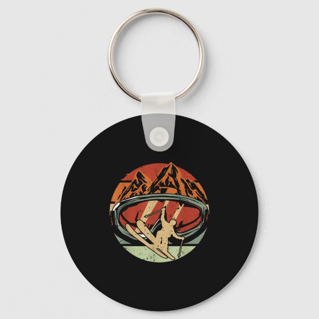 Retro Ski Driver Funny Ski Skiing _1  Key Ring (Front)