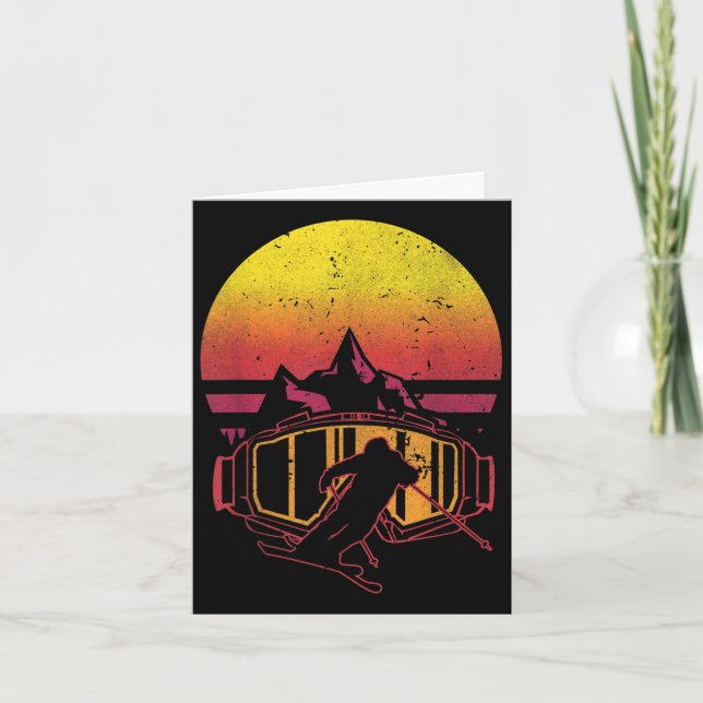 Retro Ski Driver Funny Ski Skiing  Card (Front)