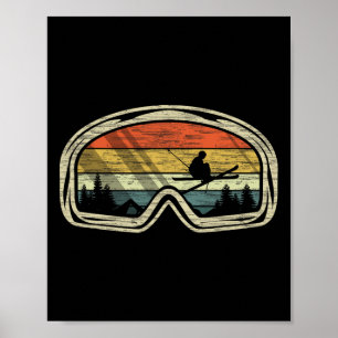 Retro Ski Goggles Mountain Snow Winter Sport Gift Poster