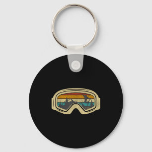 Retro ski goggles mountain snow winter vacation key ring