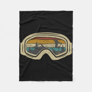 Retro Ski Goggles Mountain Snow Winter Vacation Sk Fleece Blanket
