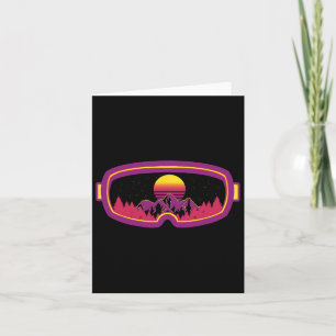 Retro Ski Goggles Skiing Skis Snowboard Winter Sea Card