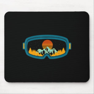 Retro Ski Goggles Skiing Skis Snowboard Winter Sea Mouse Pad