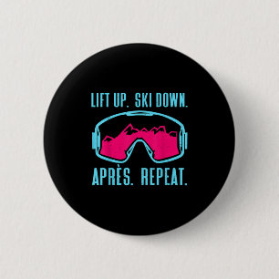 Retro Ski Goggles Vintage 80s 90s Skiing Outfit 6 Cm Round Badge