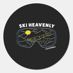 Retro Ski Heavenly Ski Resort - Us Ski Resort Ski Classic Round Sticker