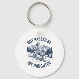 Retro Ski Life Got Ped By Daughter Mountain Humour Key Ring