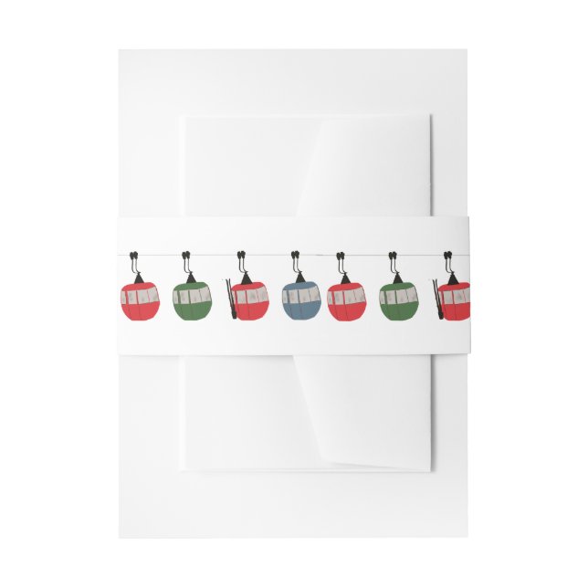 Retro Ski Lift Illustration Invitation Belly Band (Front Example)