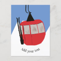 Retro Ski Lift Skiing Snow Mountain Illustration