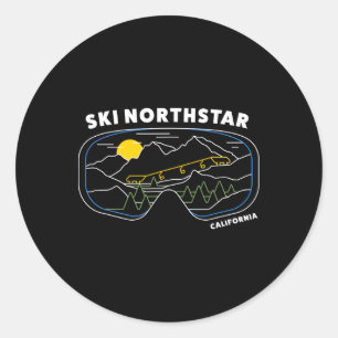 Retro Ski Northstar California Ski Resort Classic Round Sticker