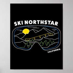 Retro ski northstar california ski resort ski poster