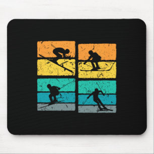 Retro Ski Outfit For Skiers Skiing  Mouse Pad