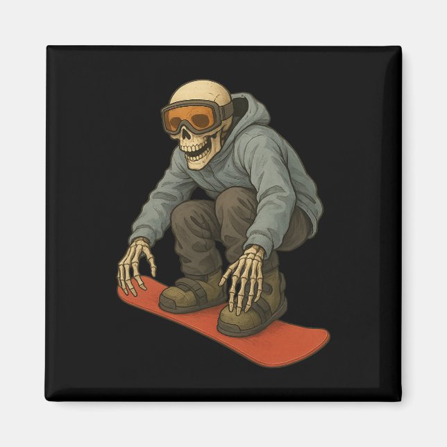 Retro Ski Skeleton Goggles Mountain Snow Skiing Wi Magnet (Front)