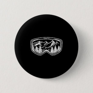 Retro Ski Snowboard Goggles Gift Skiing Snow Winte 6 Cm Round Badge