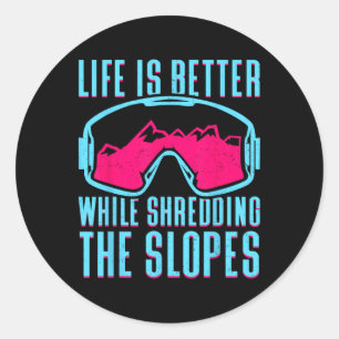 Retro Ski Snowboard Goggles Vintage 80s 90s Skiing Classic Round Sticker