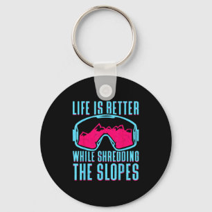 Retro Ski Snowboard Goggles Vintage 80s 90s Skiing Key Ring