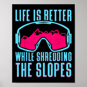 Retro Ski Snowboard Goggles Vintage 80s 90s Skiing Poster