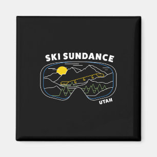 Retro Ski Sundance Utah Us Ski Resort Ski Snowboar Magnet