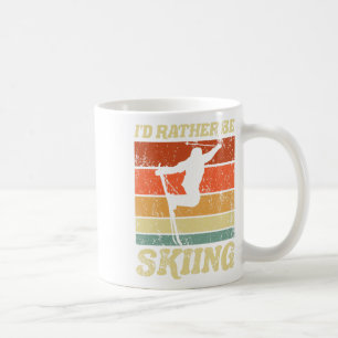 Retro Ski Vacation Winter Sports Skiers I'd Rather Coffee Mug