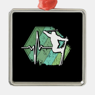 Retro Ski Vintage 80s 90s Metal Ornament