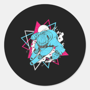 Retro Ski Vintage 80s 90s Skiing Outfit 3 Classic Round Sticker