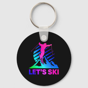 Retro Ski Vintage 80s 90s Skiing Outfit _3 Key Ring