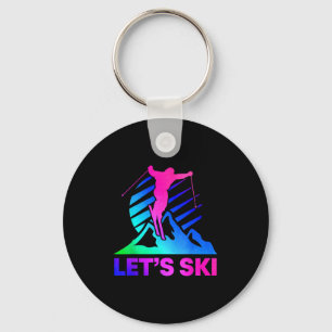 Retro Ski Vintage 80s 90s Skiing Outfit _4  Key Ring